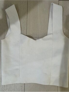 A.L.C. Cream heart shape neckline Crop Top